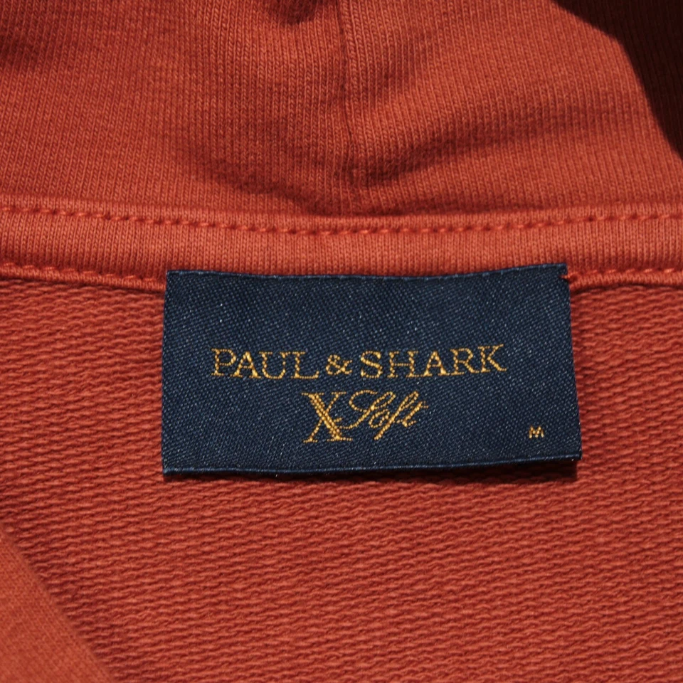 Paul & Shark NWT Pullover Hoodie Sweater Size Medium in Orange Cotton Blend - Image 4 of 4