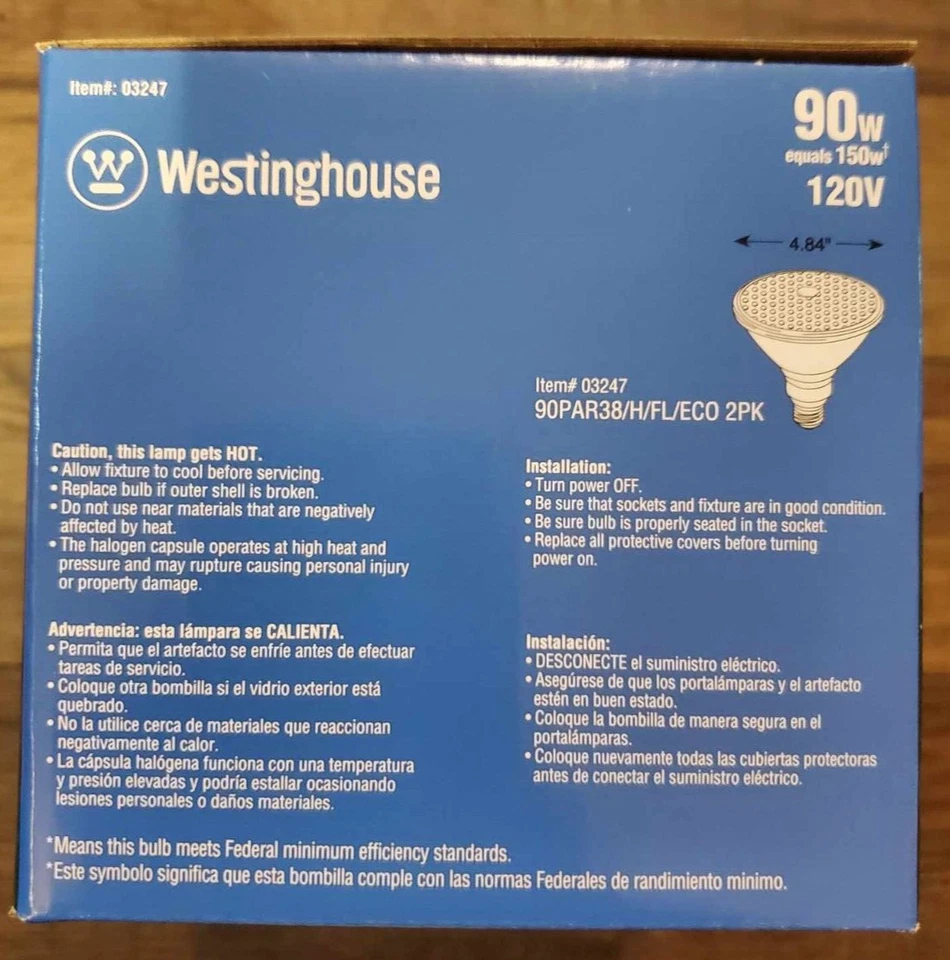 2-PK Westinghouse Eco-PAR 150W/90-Equiv 1790-Lumen Flood Light 90PAR38/H/F/ECO - Image 4 of 4