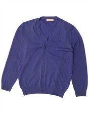 Zara Mens Cardigan Sweater Large Blue CH08