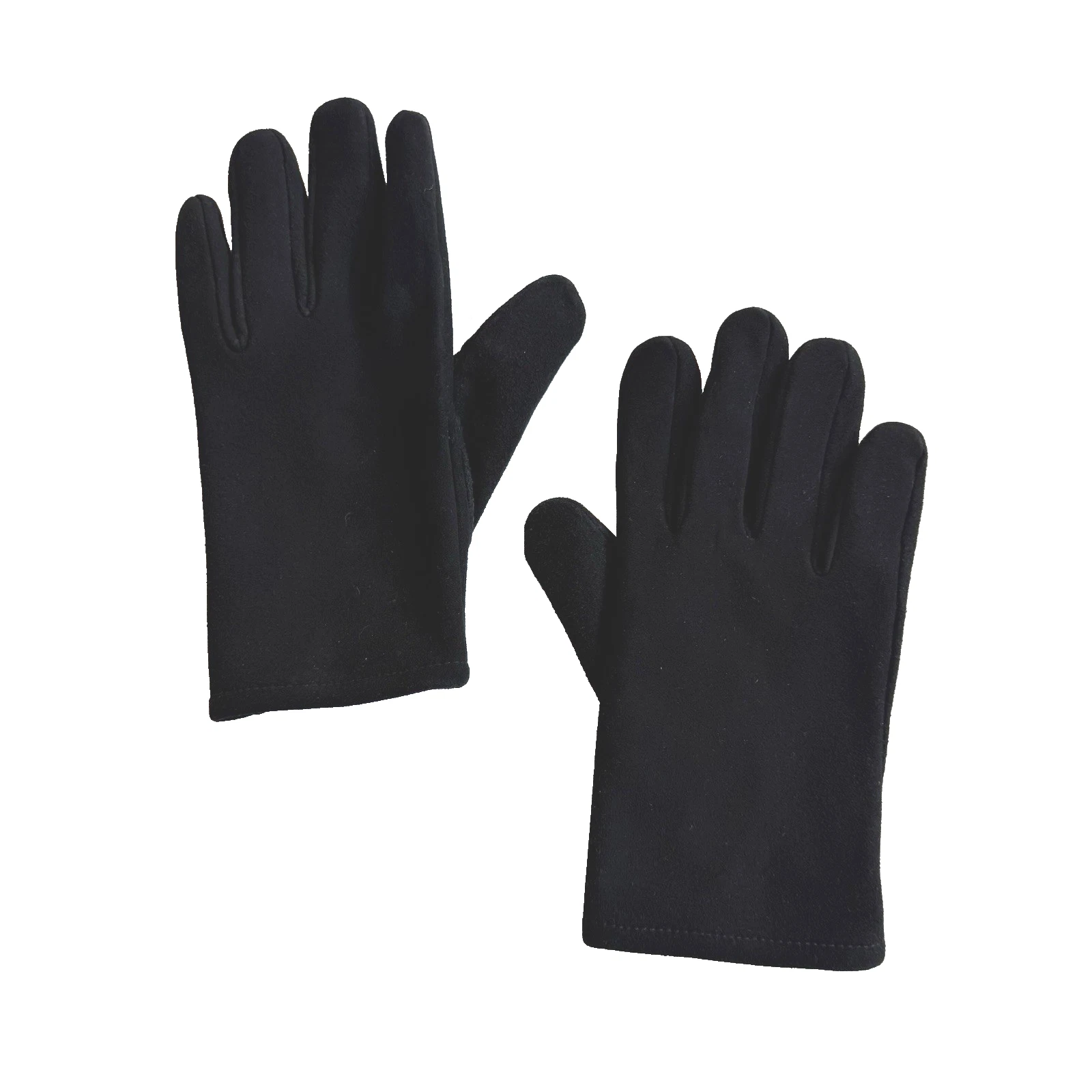 Lands End Deerskin Suede Leather Driving Gloves Mens L Warm Black Fleece Lining