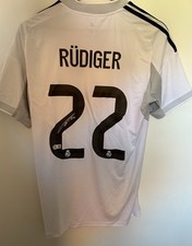 R&uuml;diger Real Madrid #22 Hand Signed Home Shirt with Beckett Authentication