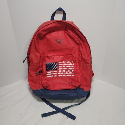 Columbia PFG ZigZag 22L Backpack, Red Spark/Carbon USA Fish Flag - RARE 