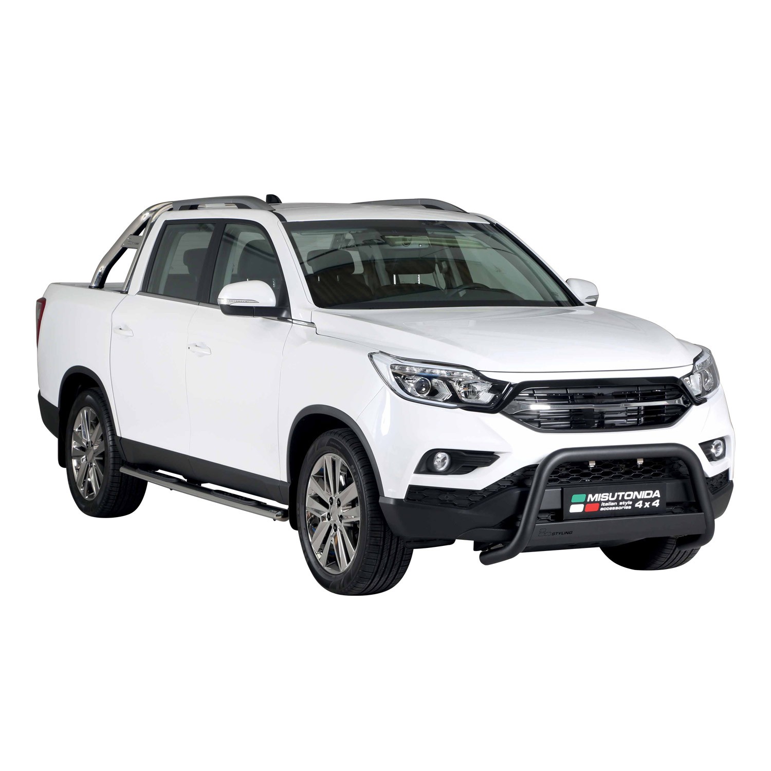 Pare-buffle noir 63mm en acier pour SsangYong Musso 2023-2026
