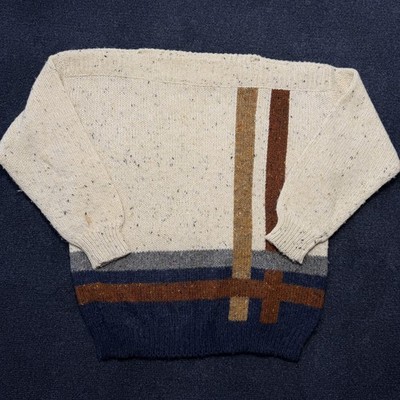 Vintage Liz Sport Sweater Womens Petite Medium White Boat Neck 