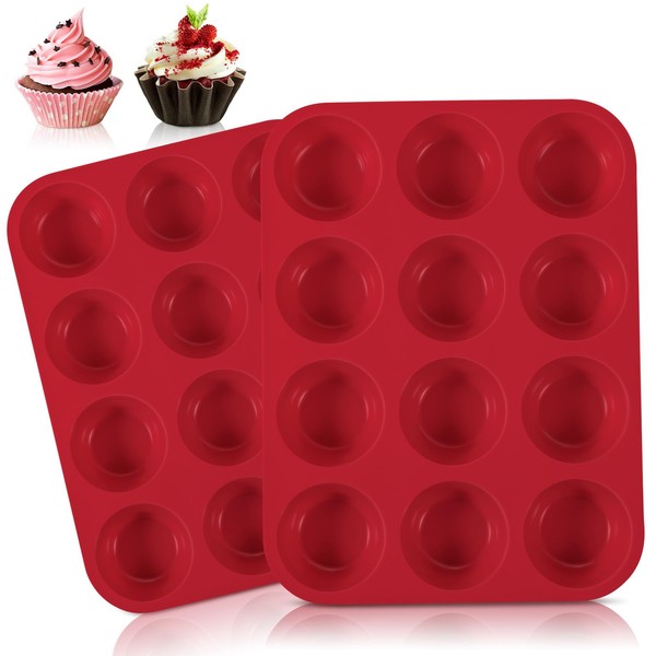 Muffin Backform Silikon Antihaft 2 StüCk 12Er Muffins Cupcake Brownie Blech-image