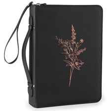 ICOSY Bible Cover, PU Leather Church Bag for Women Portaable Bible Study Ba...