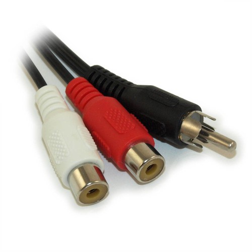 6inch RCA Plug to 2 RCA (1 RCA Male to 2 RCA Female) Adapter Cable - Picture 2 of 2