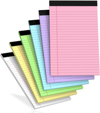 6 Pcs Note Pads Legal Pads 5X8, Notebook College Ruled, Colored Legal Notepads,