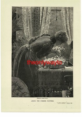 ''Unter den Sommerblumen'', romantische viktorianische Buchillustration (Druck) 1892