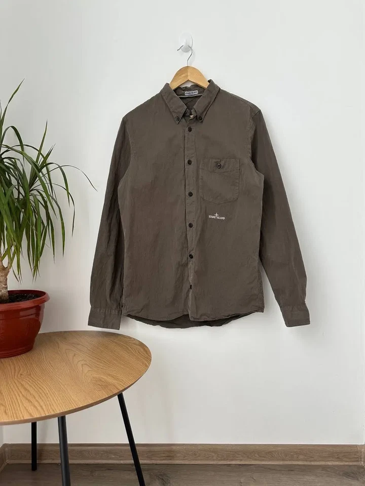 VTG Stone Island Brown 90’s Men’s Shirt - Image 2 of 4