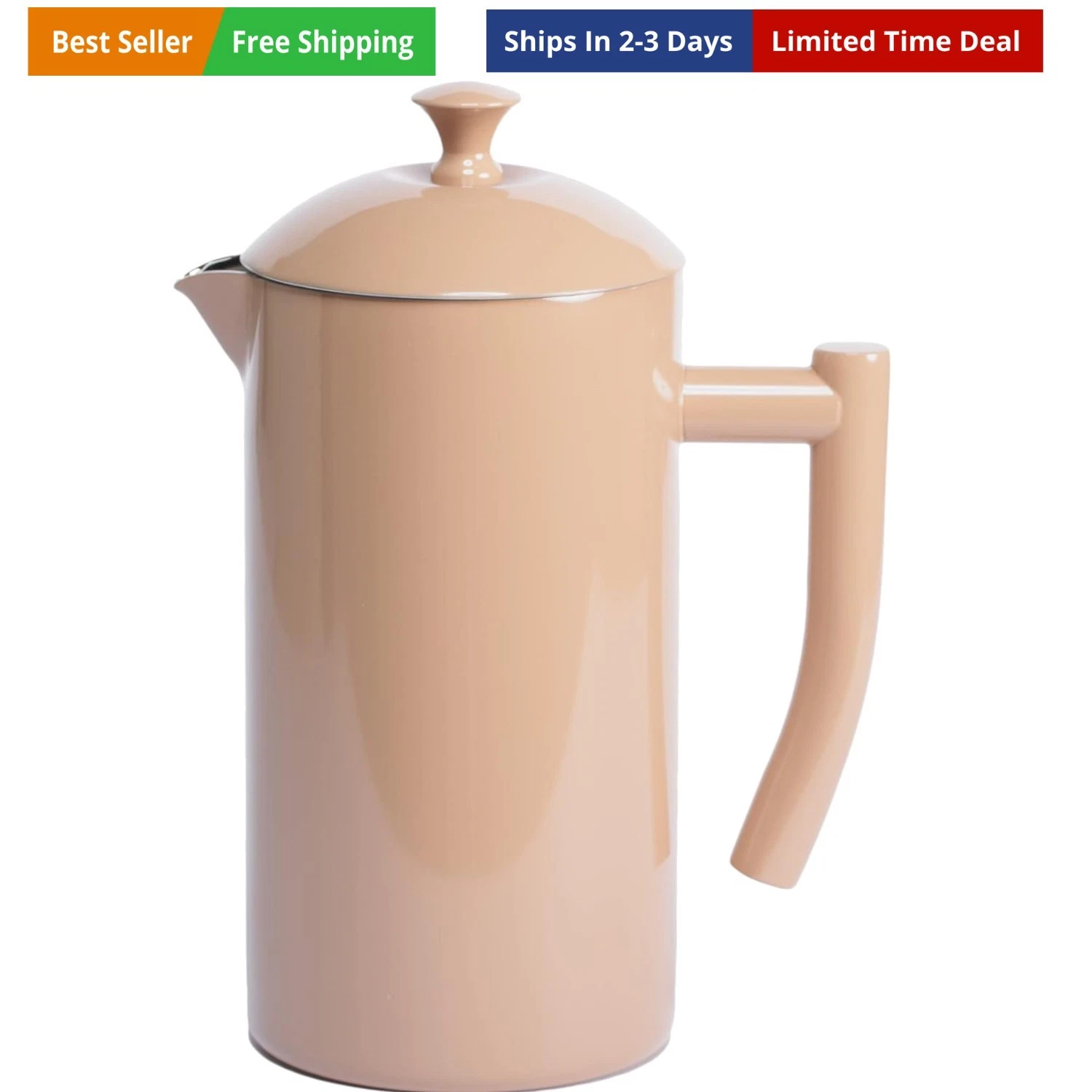 Double-Walled Stainless Steel French Press Coffee Maker - Sandstone 34 fl oz ...