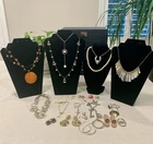 Vintage Lot of 23pcs Costume Jewelry Necklaces Earrings Pins and More #60