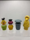 Lot Of 4 Vintage FP Little People Sesame Street Figures - Oscar Bert Big Bird