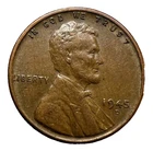 1945-D Lincoln Cent FINE (F) Circulated Condition Copper Penny EARLY Denver Mint