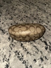 Coach Signature C's Tan Brown Hard Clamshell Sunglasses Case