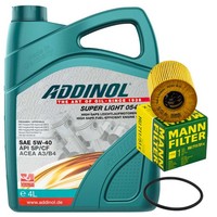 MotoröL Set Addinol 5W-40 4 Liter + ÖLfilter FüR Citroen Berlingo Peugeot 307