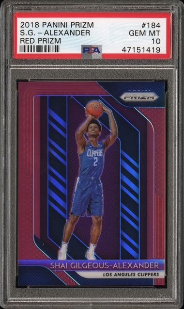 2018 Prizm Shai Gilgeous-Alexander SGA #184 Rookie RC RED 199/299 PSA 10 LOW POP