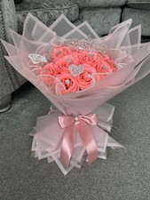 New Small Pink Glitter Rose Bouquet