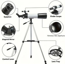 Professional 80mm Aperture 600mm Refractor - High Magnification Telescope - New