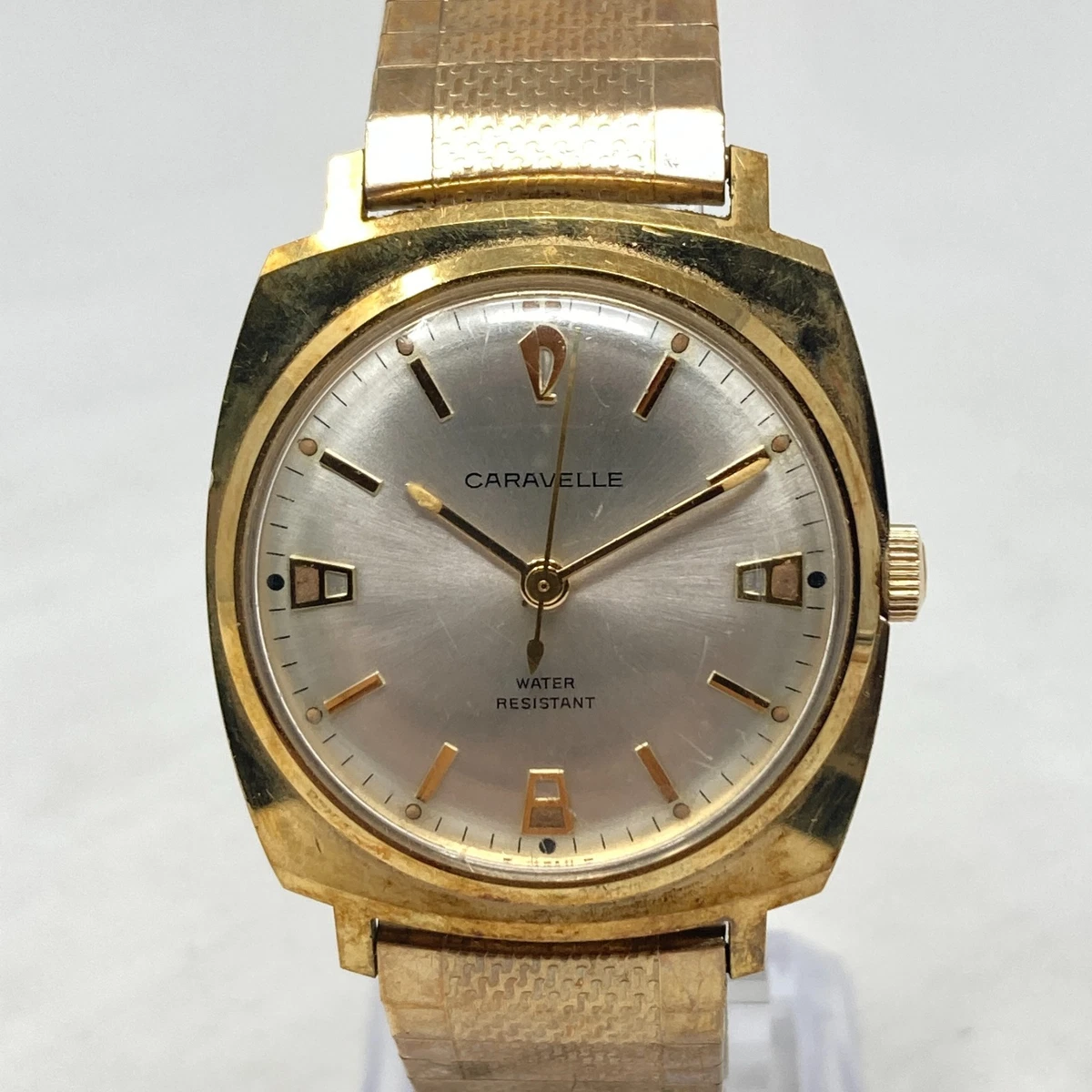 VINTAGE 1977 Caravelle Women\'s 20 x 22mm Manual Wind Gold Tone Tank Watch Vintage Caravelle by Bulova Tank Wristwatch New Battery  main image 3