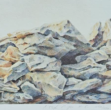 ROLF MEYN Rock formation HAND SIGNED LUFTHANSA 1985 SERIGRAPH GERMAN ARTIST art