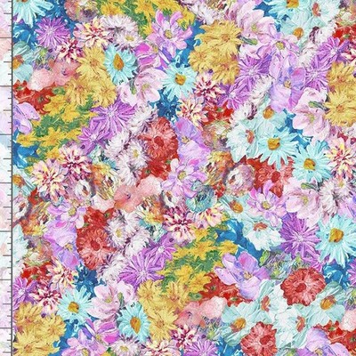 Impression Floral Fabric | Packed Flowers Multi | Timeless Treasures YARD
