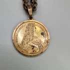 Vintage MIRIAM HASKELL Signed COIN Pendant Necklace LUDWIG WILHELM Gold-tone