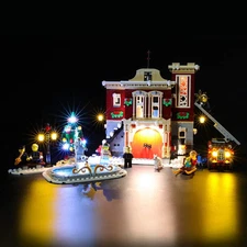 Led Lighting Kit for Winter Village Fire Station - Compatible with Lego 10263 Bu
