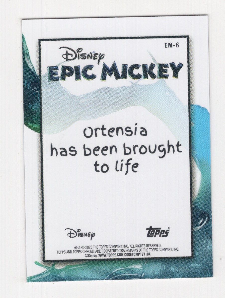 2026 TOPPS NEON DISNEY CHROME EPIC MICKEY INSERT CARD #EM1 - EM25