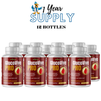 GlucoVive Pro- Blood Support- 12 Bottles- 720 Capsules