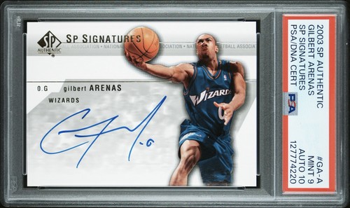 Gilbert Arenas #GA-A 2003 SP Authentic Signatures card