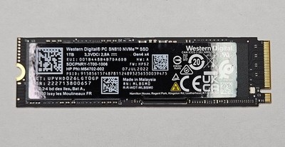 Western Digital SN810 1TB TLC PCI Express 4.0 x4 NVMe M.2 2280 SSD SDCPNRY-1T00