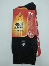 Heat Holders Original Thermal Socks Black 7X Warmer Than Cotton Winter Crew 7-12