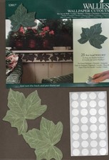 25 Ivy Leaf Wallies, 12017, Wallpaper Cutouts, Pre-pasted, 3.25 inch, NEW