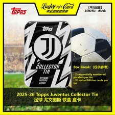 2025-26 TOPPS Juventus Collector Tin Soccer Star Cards Box Factory Sealed New!
