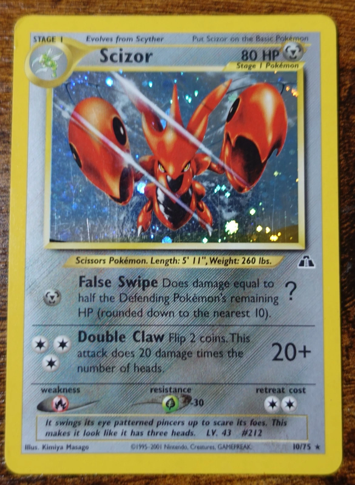 Scizor 10/75 Neo Discovery Set Holo Rare Pokemon Card MP
