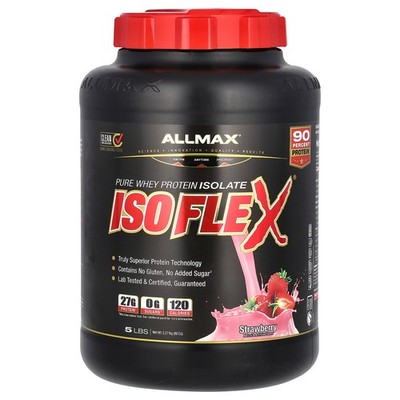 ISOFLEX , Pure Whey Protein Isolate, Strawberry, 5 lbs (2.27 kg)