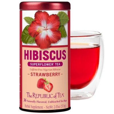   Hibiscus Strawberry Tea, 36 Tea Bags, Herbal Blend, Caffeine Free, Gluten Free