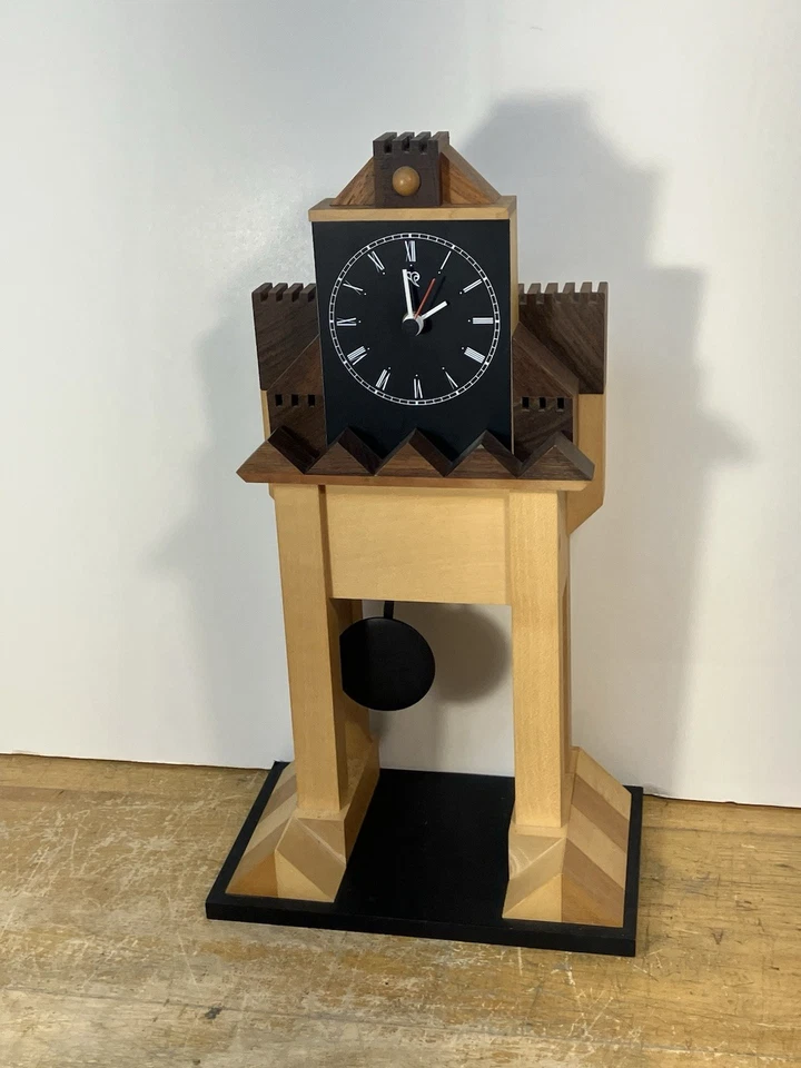 Vintage ITALIAN POSTMODERN MEMPHIS 80S Mantle CLOCK BY PIRONDINI arti mestieri - Image 2 of 4