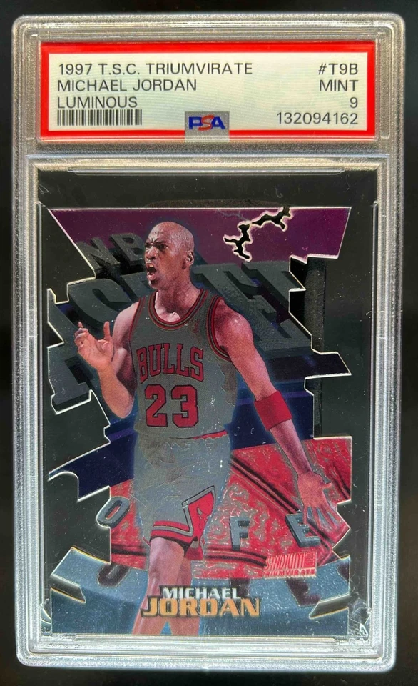 1997-98 Topps 98 Stadium Club Michael Jordan Triumvirate Luminous #T9B PSA 9