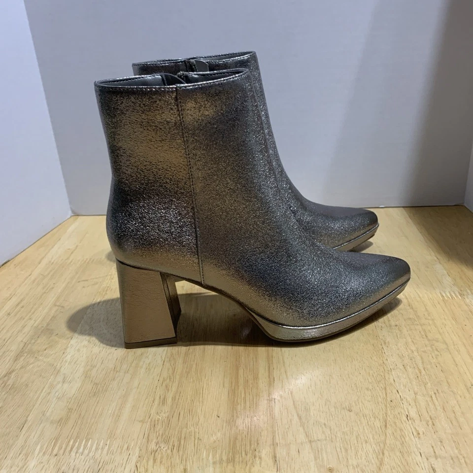 Botines Funky Silver (Estaño) Worthington Mujer Bannow Tacón Acampanado 6M QUICK SH Foto 3 de 4