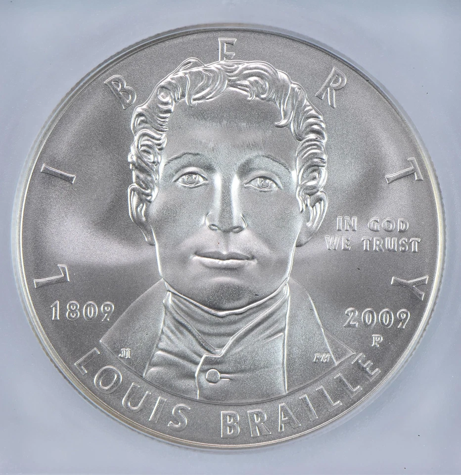 2009-P Louis Braille Commemorative Silver Dollar MS70 ICG *7285 - Image 3 of 4