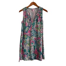 Lilly Pulitzer Essie Dress See You Later Sailboat Print Sz M Resort Nautical