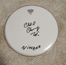 Chad Channing Nirvana, Signed Drum Head W Exact Photo Proof. (B)