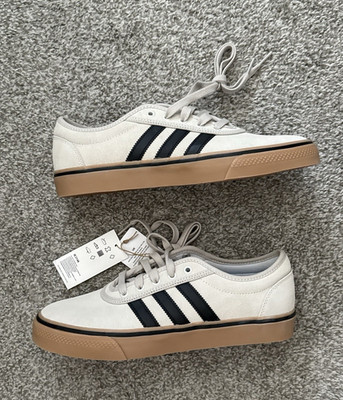 adidas Adi Ease Shoes Mens Size 9 Crystal White Black Gum Skate Sneaker IE3146