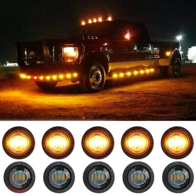 10x 3/4'' Amber LED Round Side Marker light For Ford F-150 F-250 F-350 Super Duty