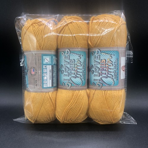 I Love This Cotton Yarn Color: #14 Gold Lot of 3 New Skeins 2 Dye Lot 180 Yds Ea - Picture 7 of 7