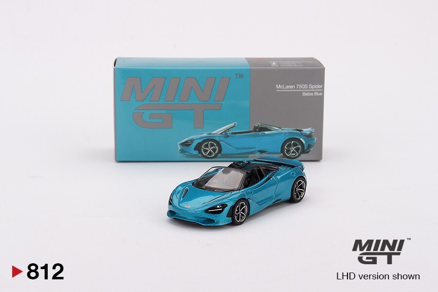 Mini GT 1:64 McLaren 750S Spider Belize Blue (LHD) 812 New