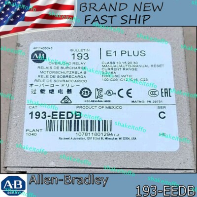New Factory Sealed AB 193-EEDB E1 Plus 3.2-16 A IEC Overload Relay AB