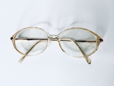 Elizabeth Arden AE Clear Oval Acetate Glasses W Gold Temples EA690-1 130